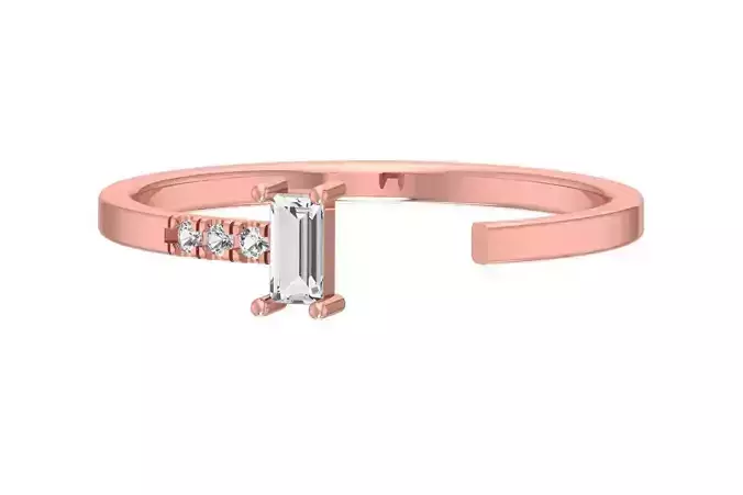 Open End Light Weight Baguette stone Band Ring