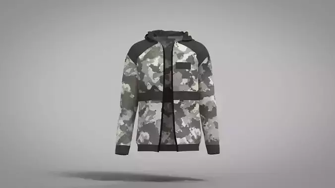 Jacket camouflage hooded