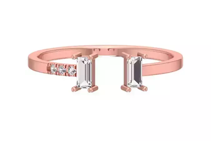 Open End Light Weight Baguette stone Band Ring