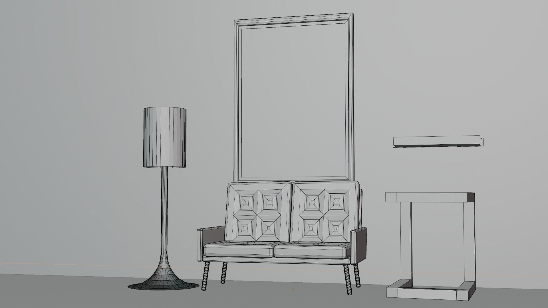 Low Poly Items floor lamp Low-poly 3D model_2