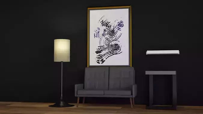 Low Poly Items floor lamp