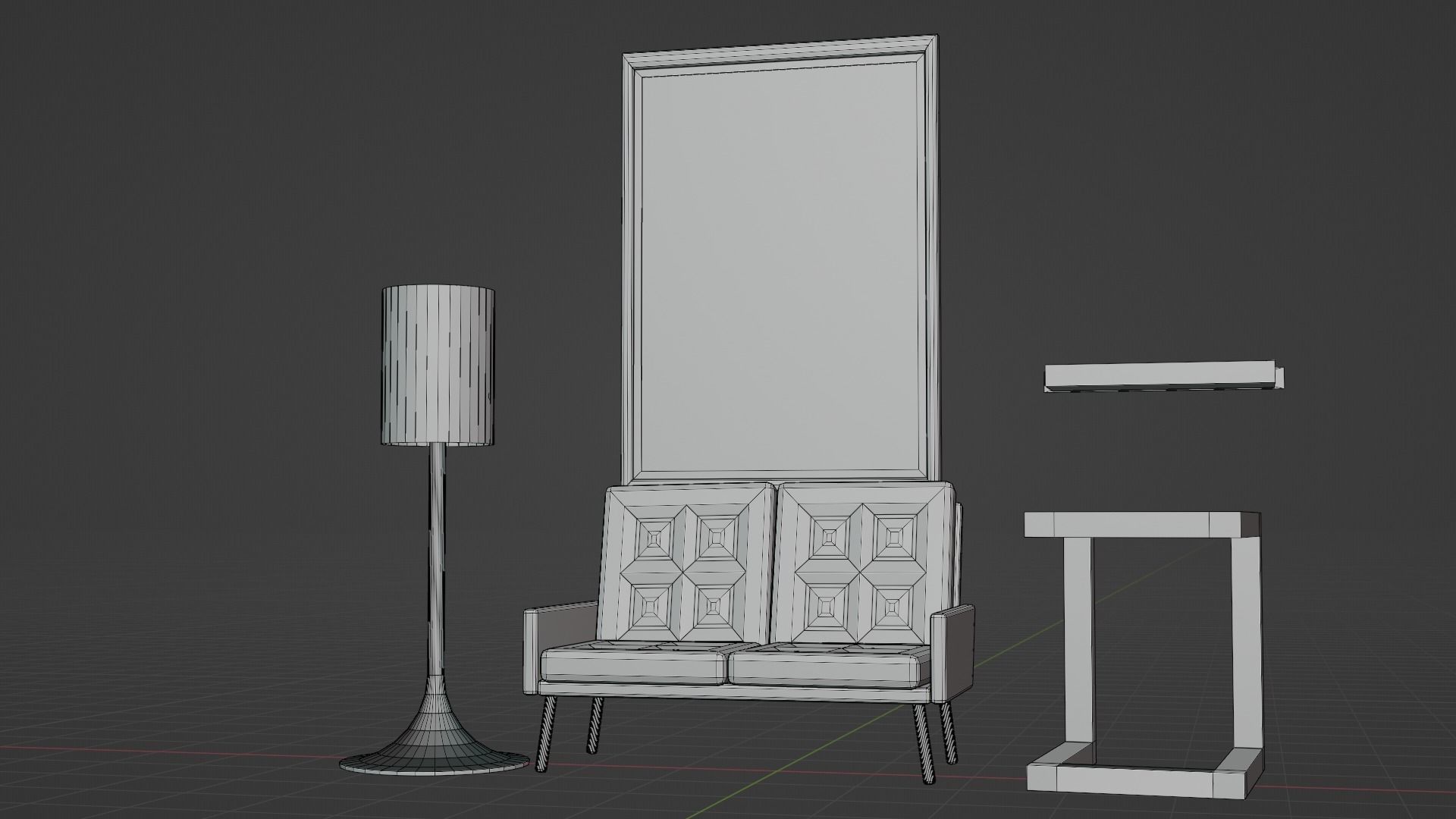 Low Poly Items floor lamp Low-poly 3D model_13