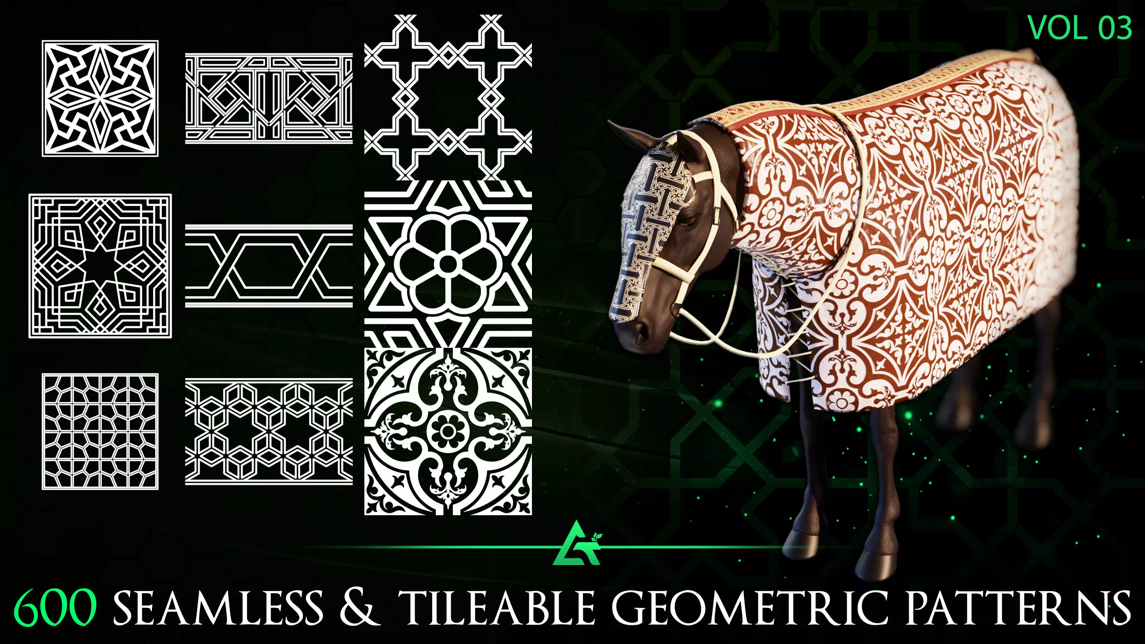600 Tileable Geometric Ornamental Alpha Patterns - Vol 3 Texture_0