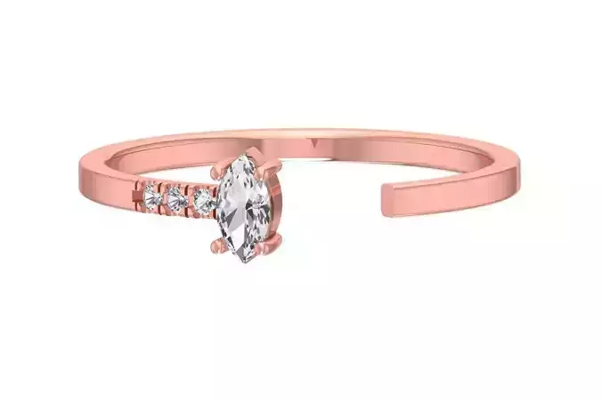 Solitaire Women Light Weight Marquise stone Band Ring