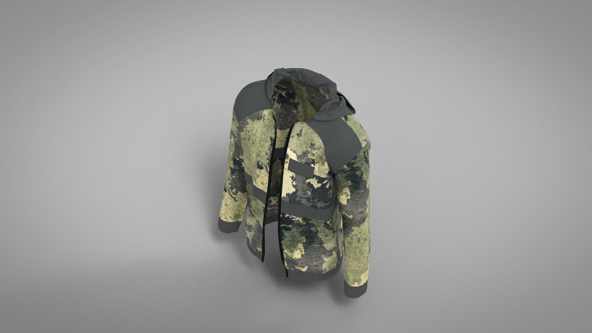 Jacket camouflage Low-poly 3D model_5