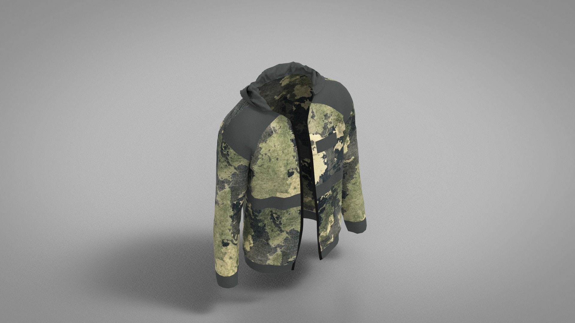 Jacket camouflage Low-poly 3D model_3