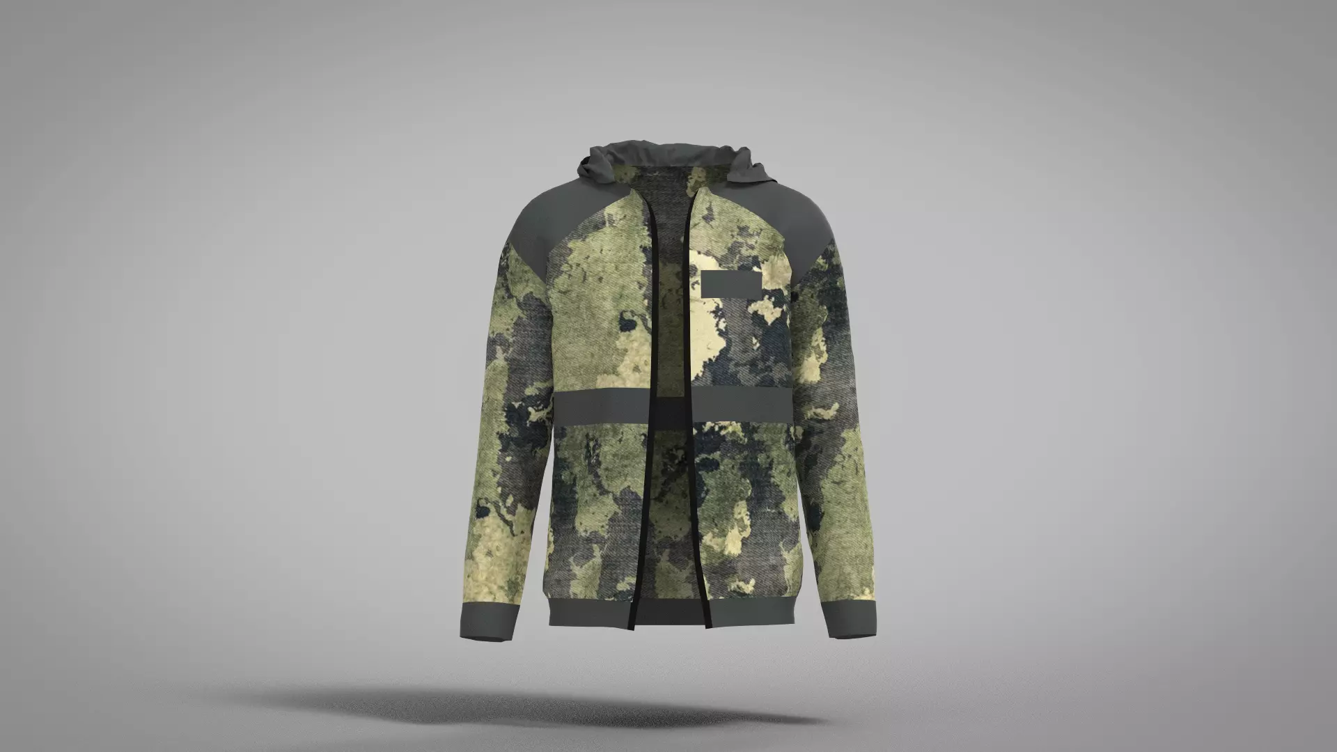 Jacket camouflage Low-poly 3D model_0