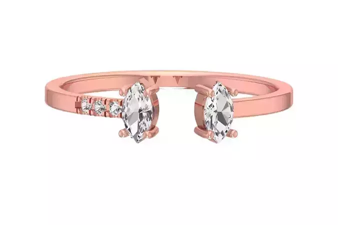 Solitaire Women Light Weight Marquise stone Band Ring