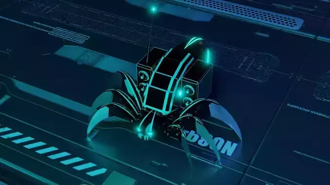 Robot Spider Low-poly 3D model