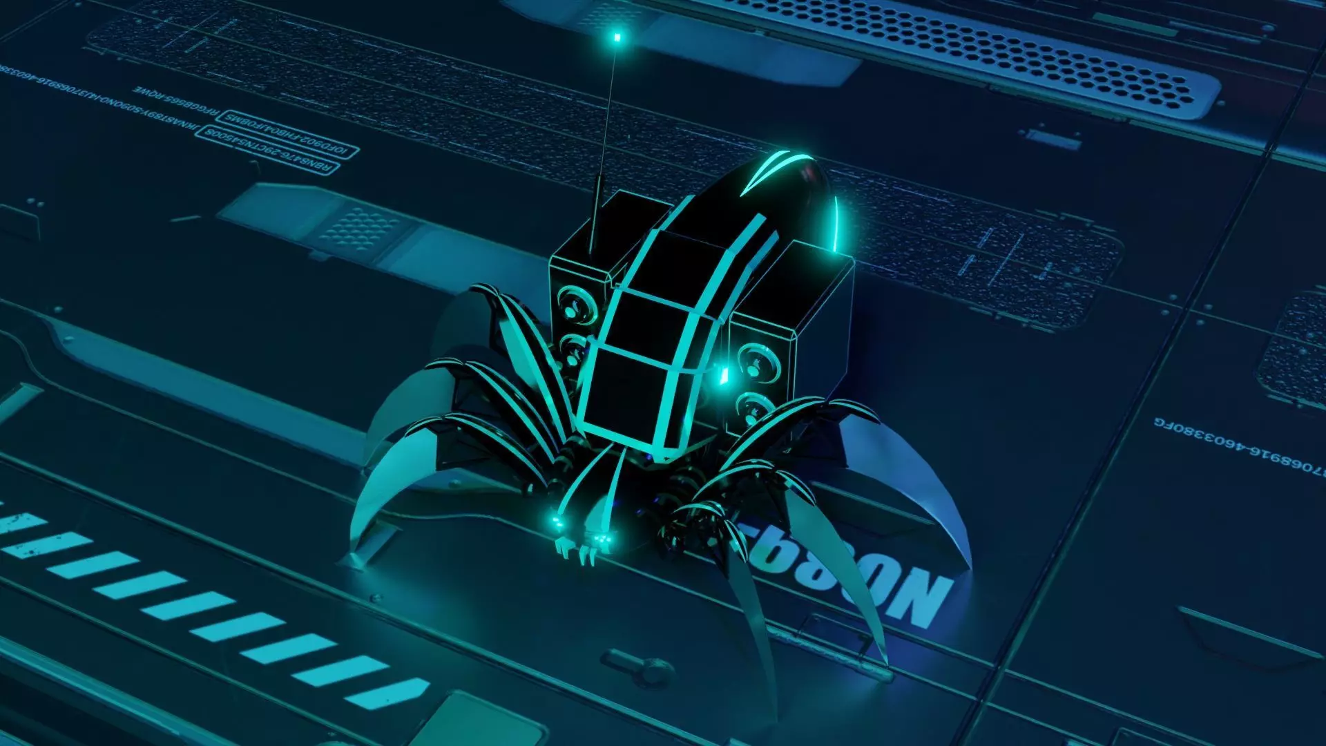 Robot Spider Low-poly 3D model