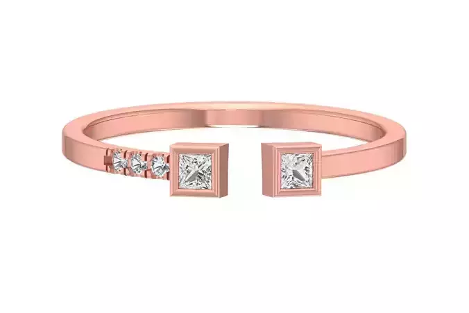 Solitaire Women Light Weight Princess stone Band Ring