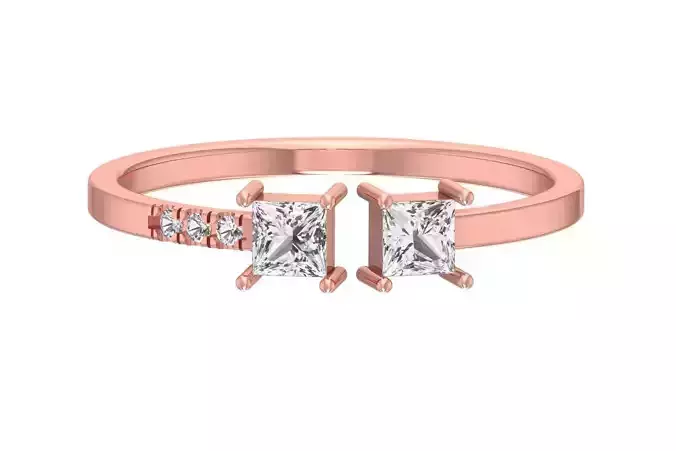 Solitaire Women Light Weight Princess stone Band Ring