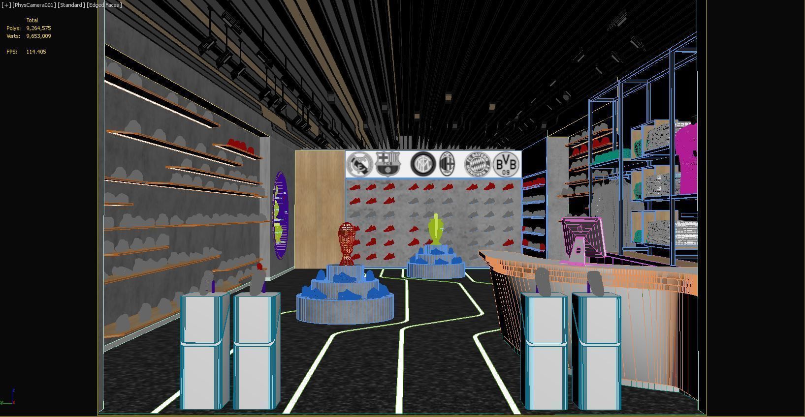 Sports Shoes Store shop  Low-poly 3D model_9