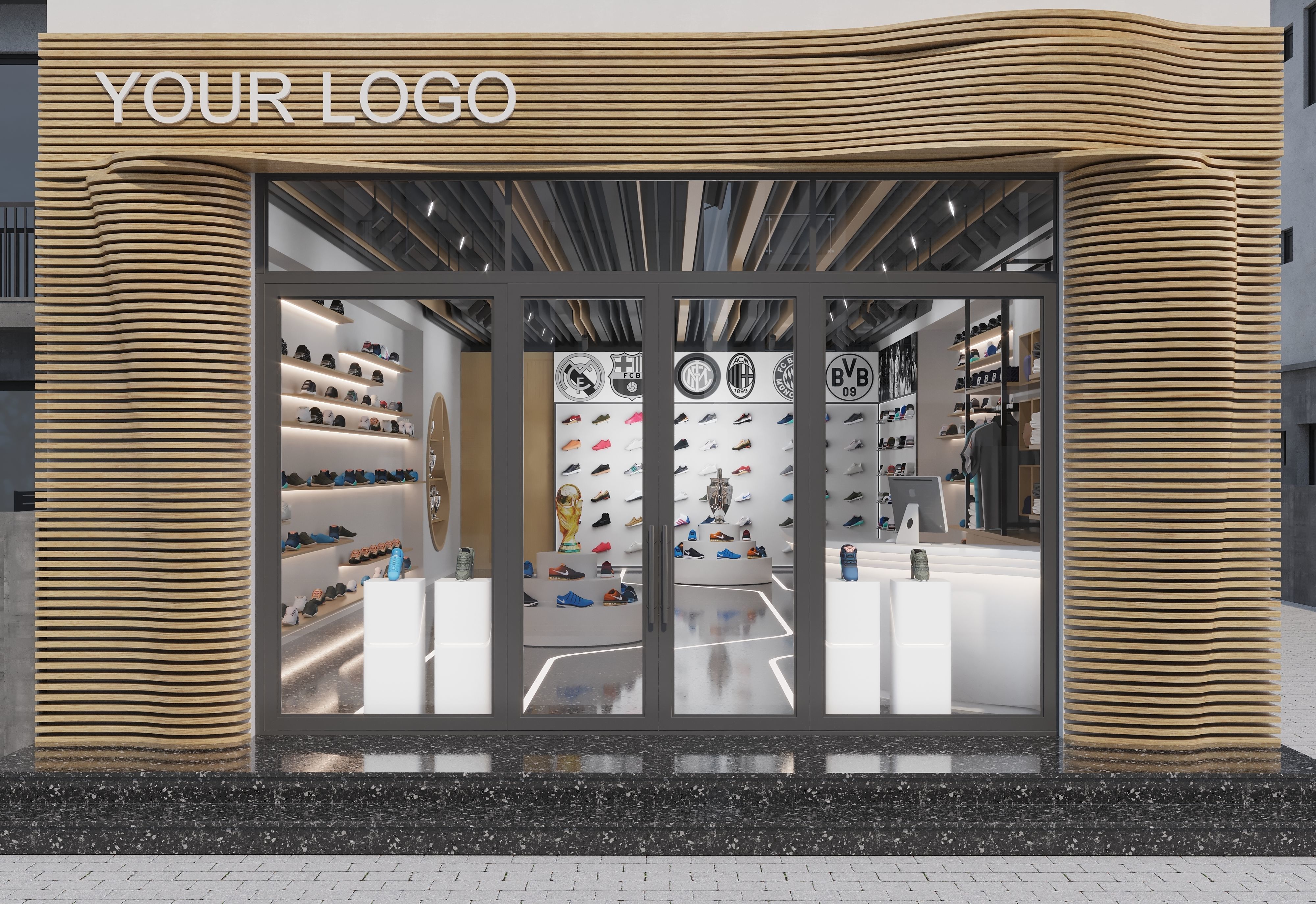 Sports Shoes Store shop  Low-poly 3D model_1