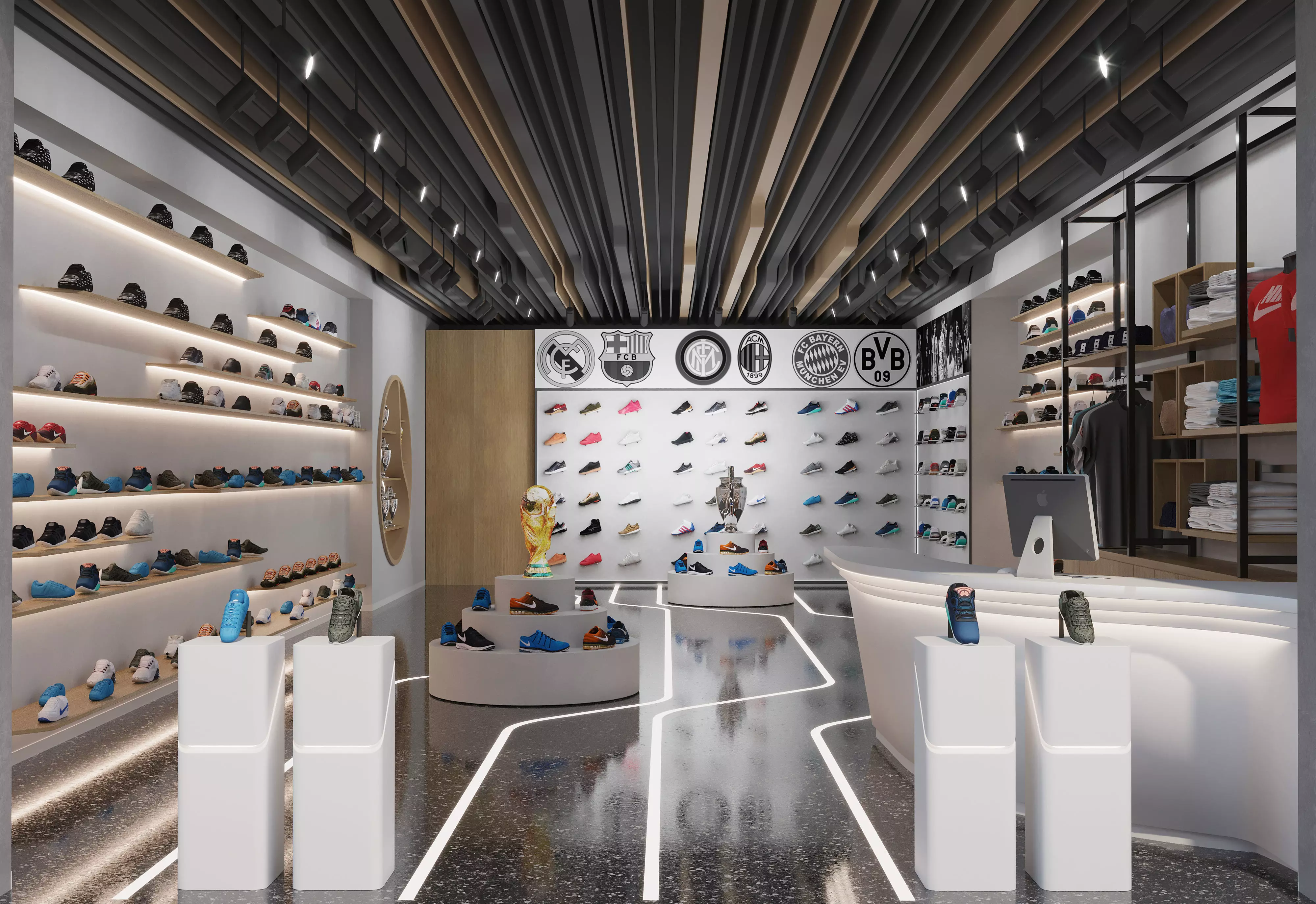 Sports Shoes Store shop  Low-poly 3D model_0