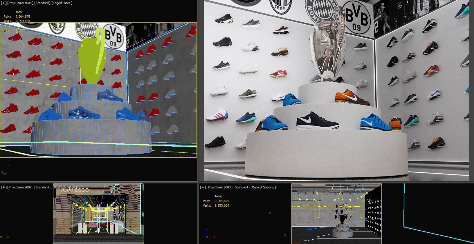 Sports Shoes Store shop  Low-poly 3D model_8