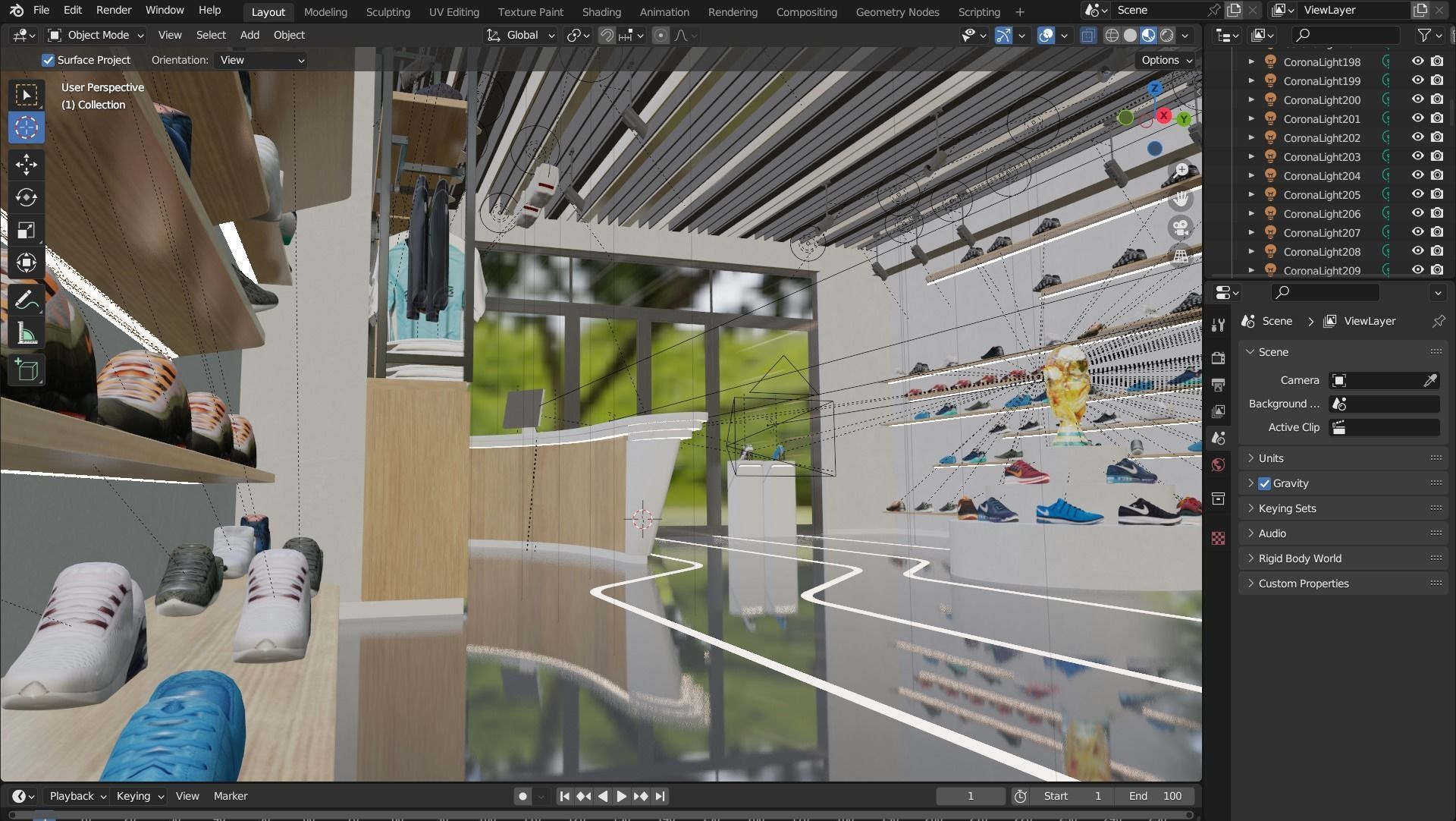 Sports Shoes Store shop  Low-poly 3D model_12