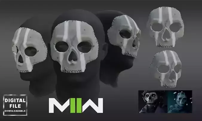 2022 GHOST SIMON RILEY MASK COD  MODERN WARFARE 2 WARZONE 3D 3D print model
