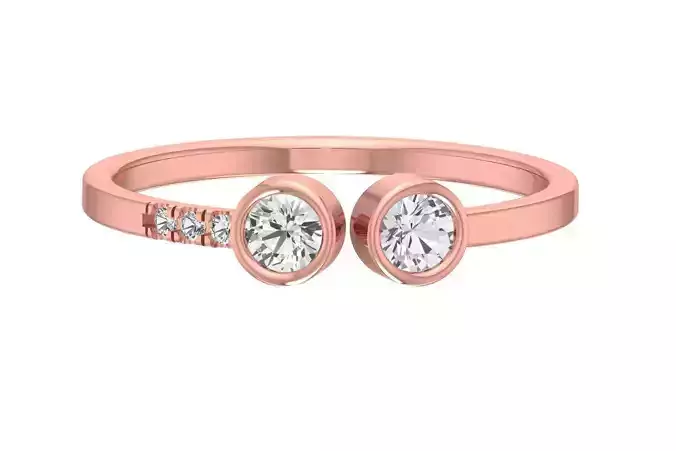 Solitaire Women Light Weight Round Stone Band Ring