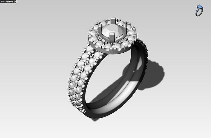 twin wedding ring 3D print model