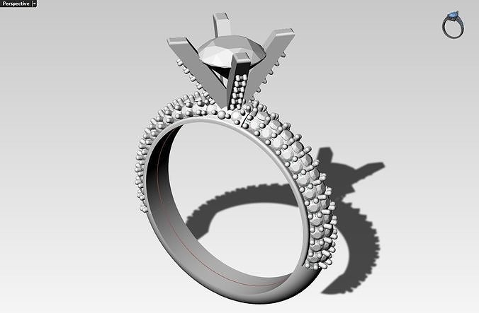 sharp designed solitaire rings 3D print model