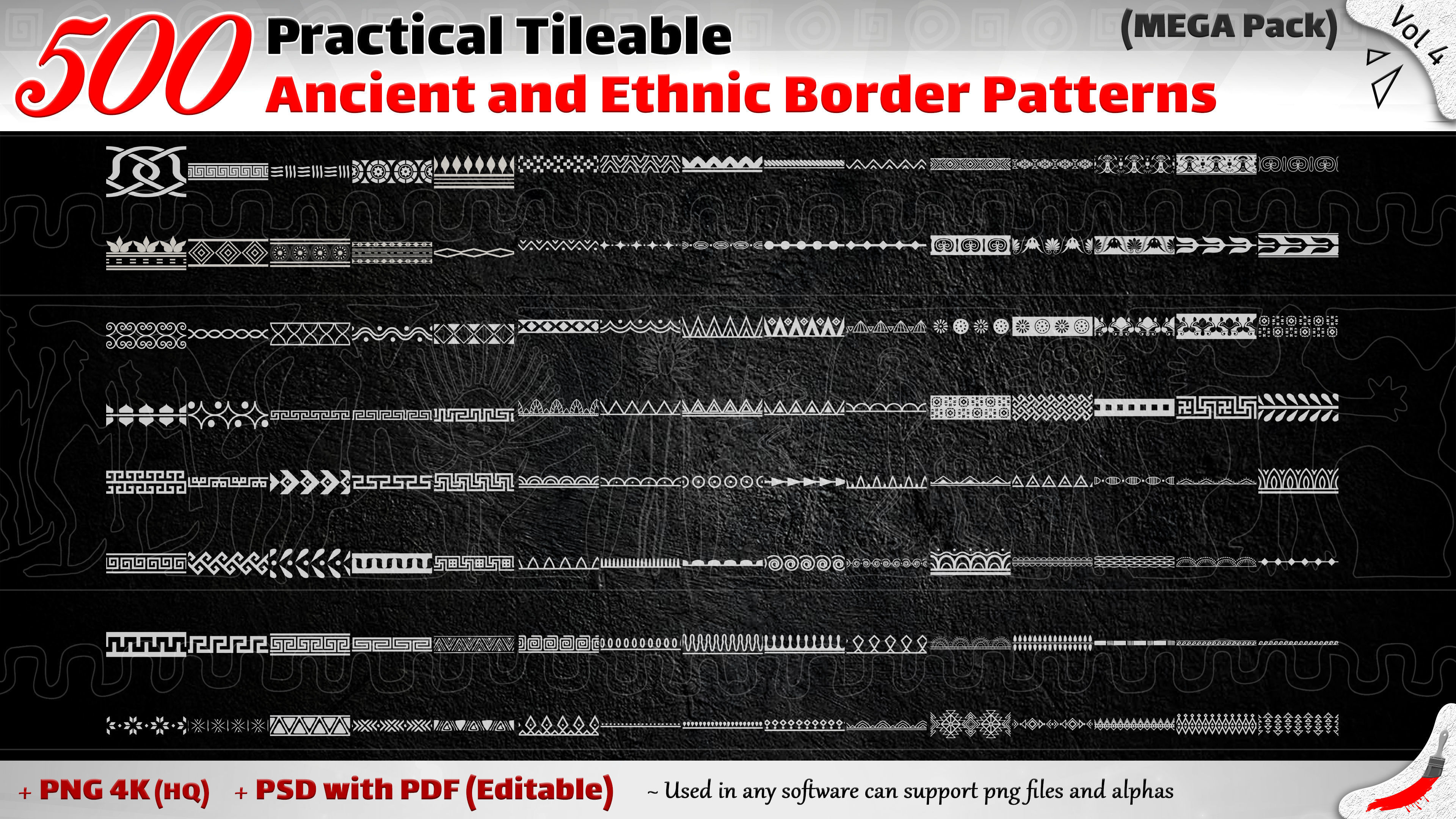 500 Practical Tileable Ancient and Ethnic Border Patterns -Vol 4 Texture_4