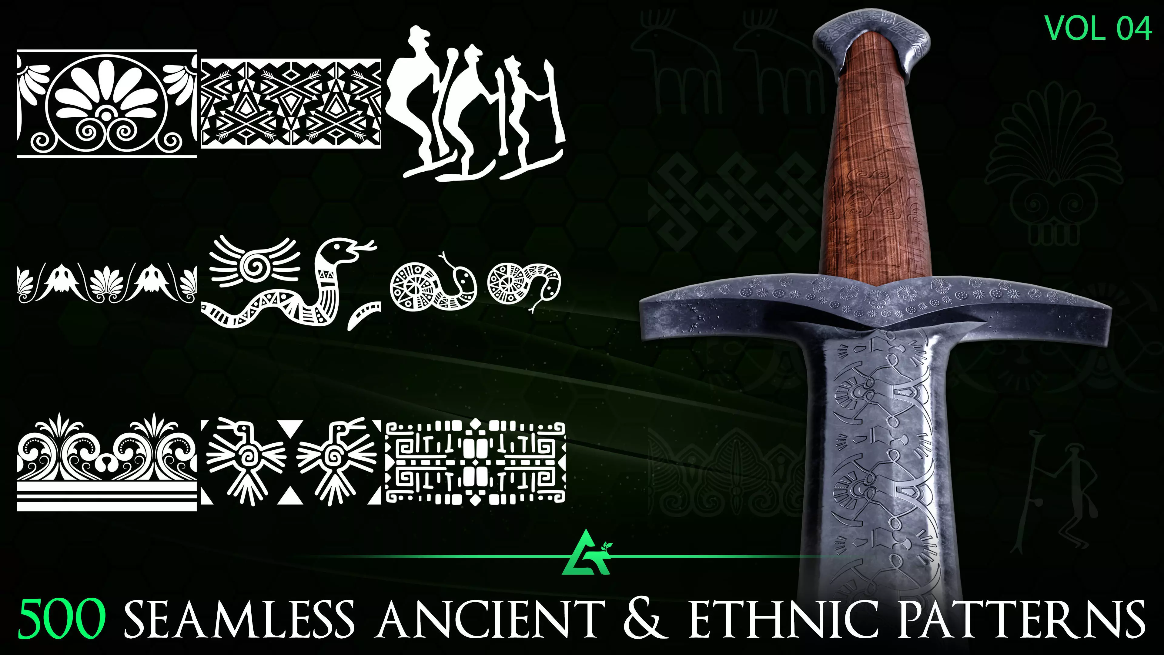 500 Practical Tileable Ancient and Ethnic Border Patterns -Vol 4 Texture_0