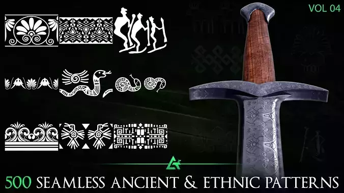 500 Practical Tileable Ancient and Ethnic Border Patterns -Vol 4