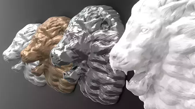 Lion Head sculpt lowpoly
