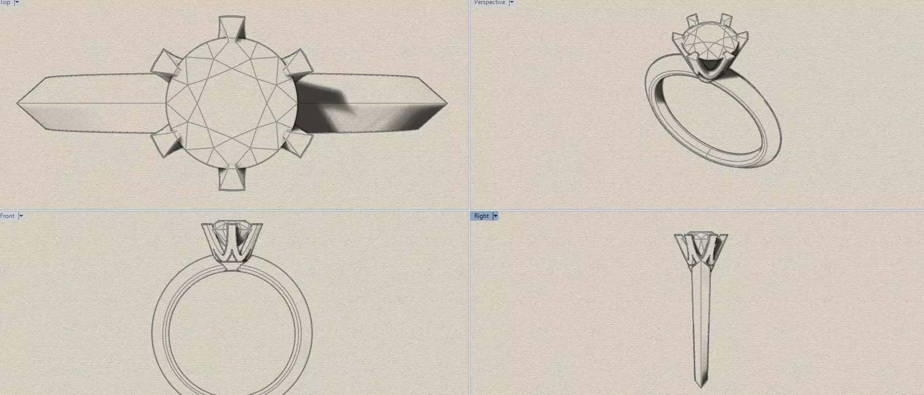 Brilliant ring 3D print model_0