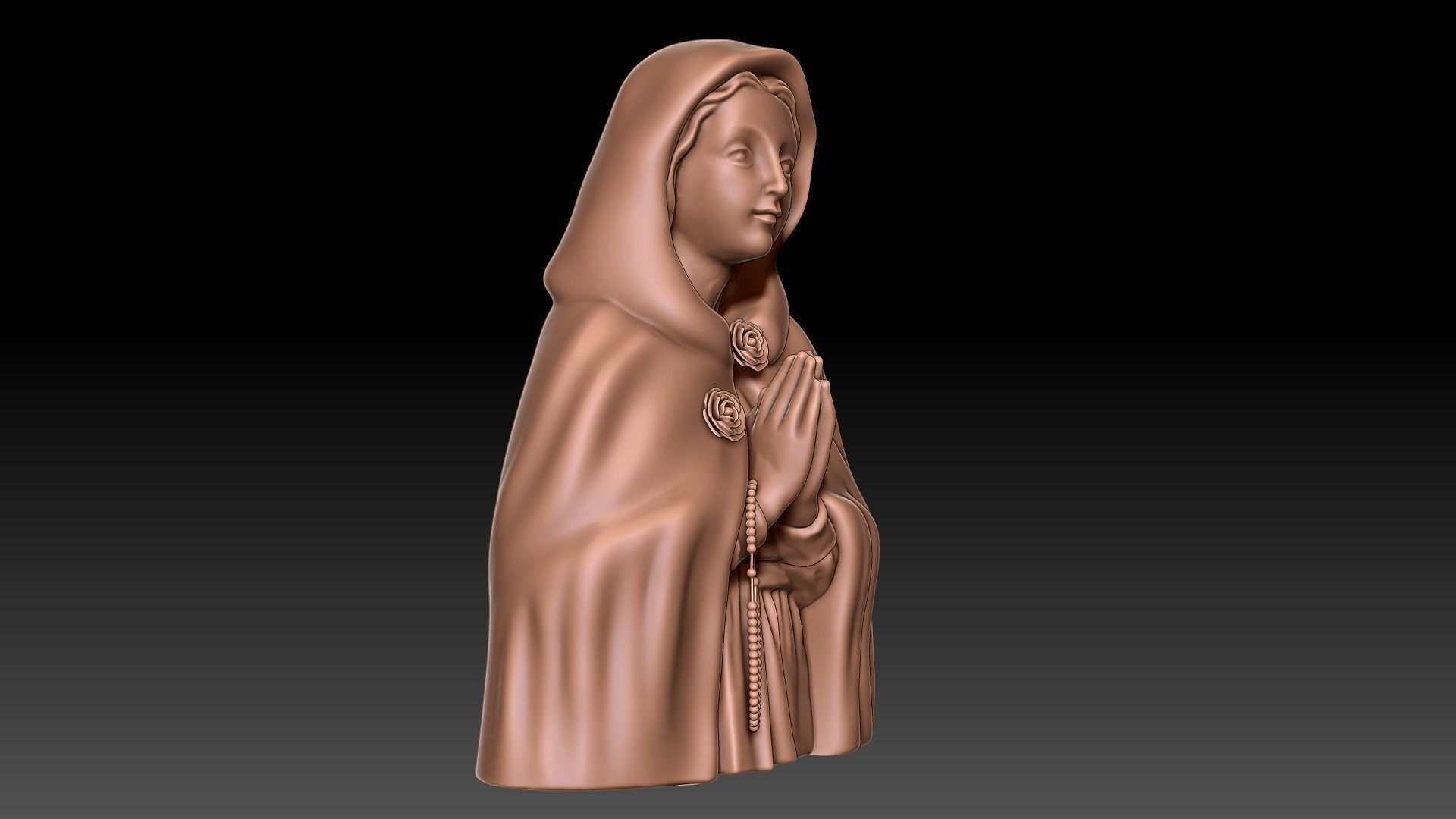 Virgin Mary Statue 3D print model_4