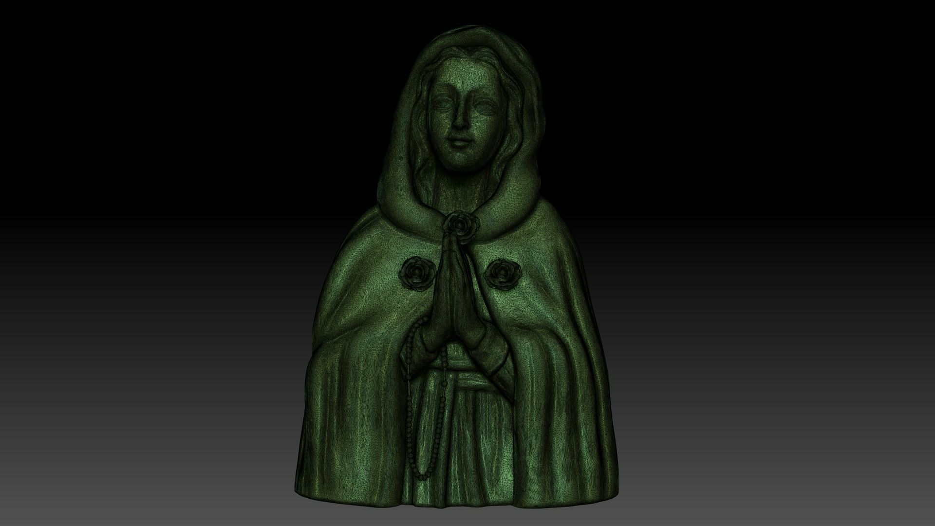 Virgin Mary Statue 3D print model_6