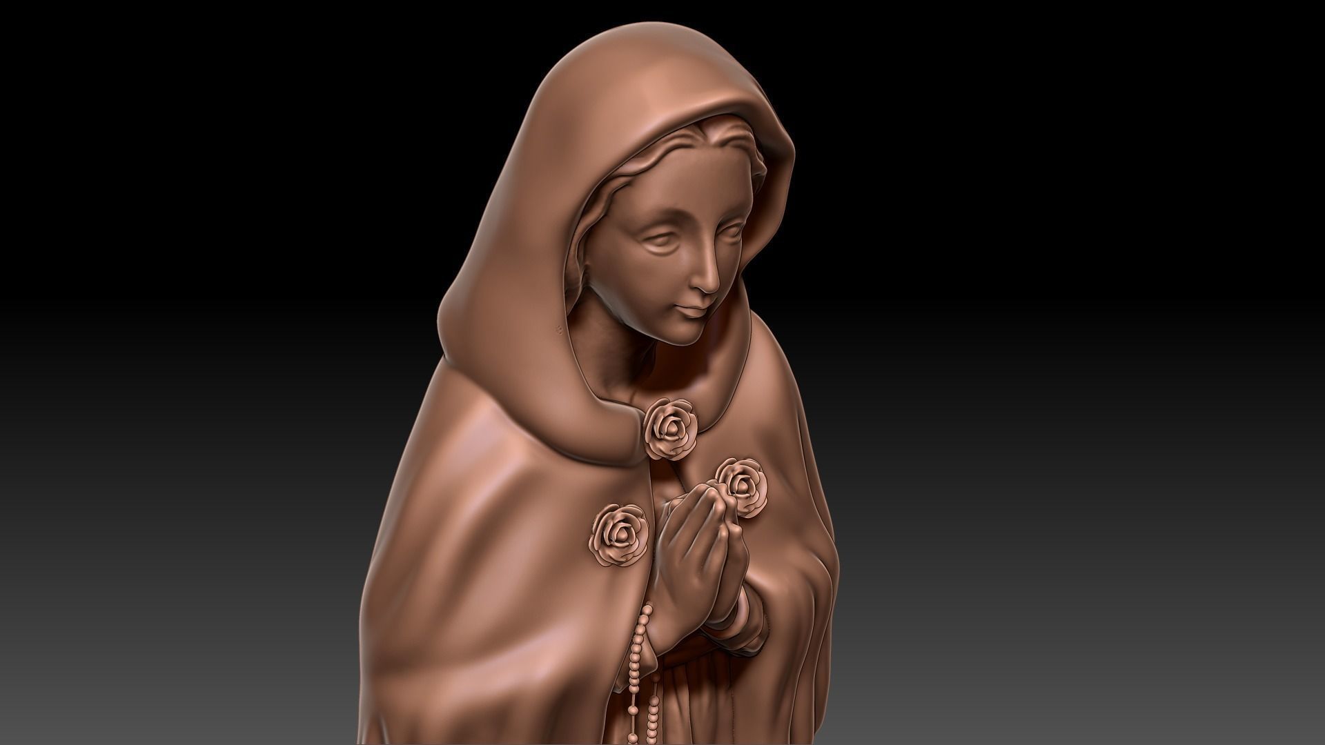 Virgin Mary Statue 3D print model_5