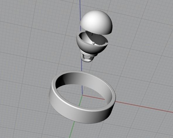 Ball Dangle Ring Model 2685 3D print model_4