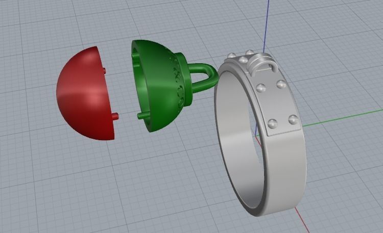 Ball Dangle Ring Model 2685 3D print model_2