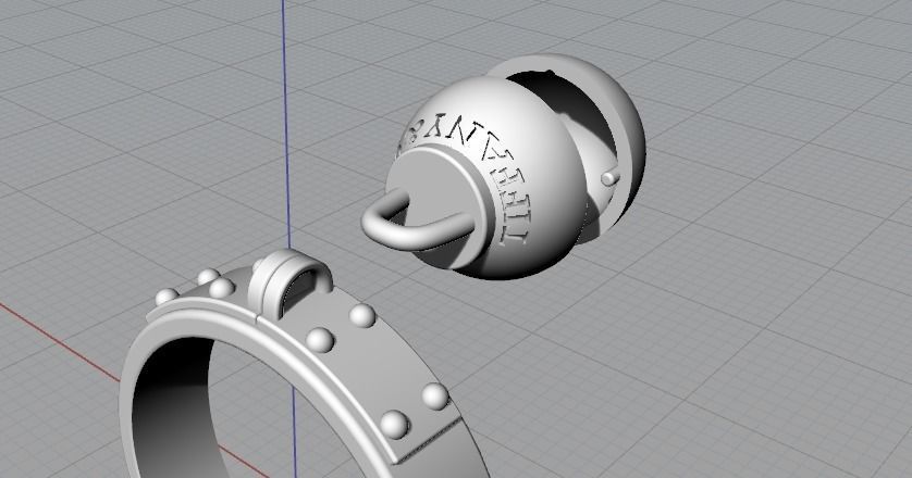 Ball Dangle Ring Model 2685 3D print model_3