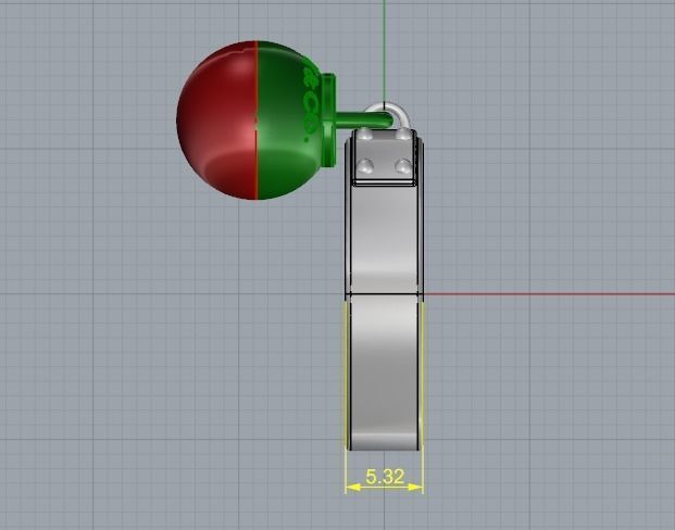 Ball Dangle Ring Model 2685 3D print model_7