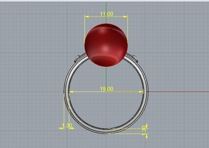 Ball Dangle Ring Model 2685 3D print model_6