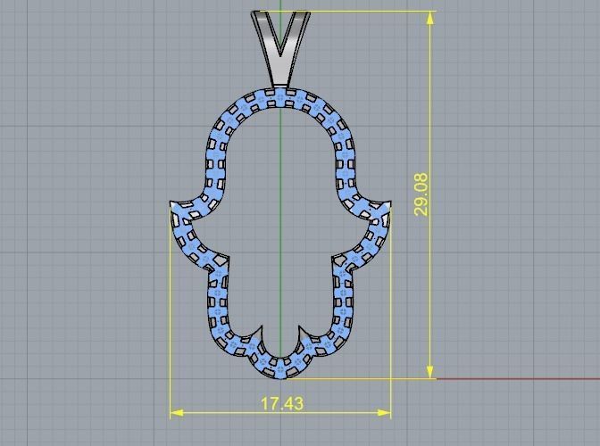 Hamsa pendant Model 2656 3D print model_5