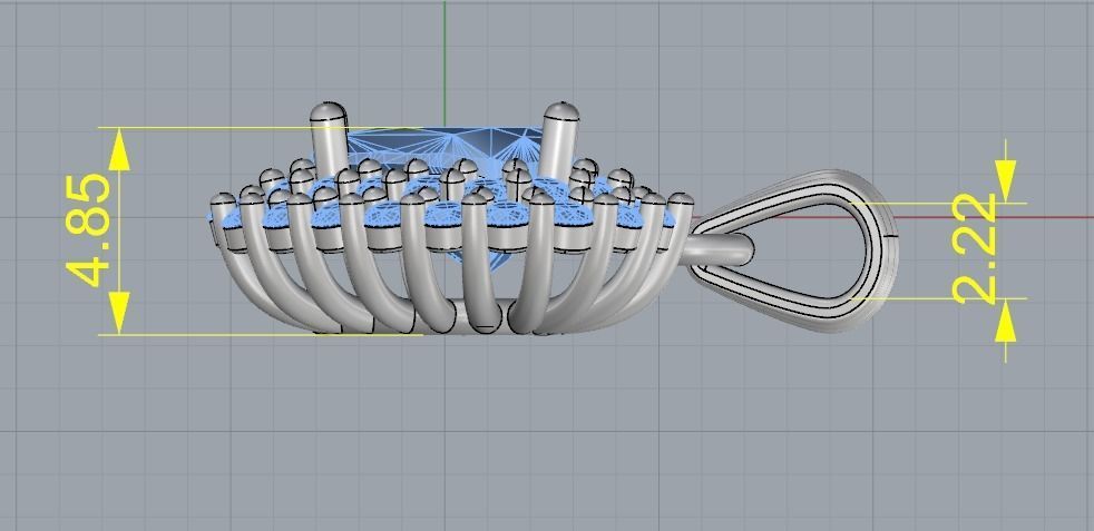 Pendant with heart stone Model 2640 3D print model_7