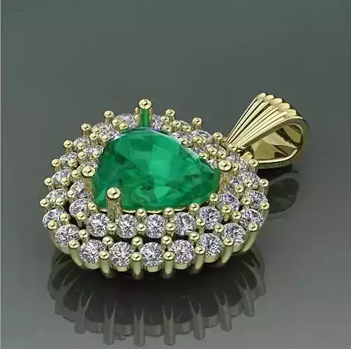 Pendant with heart stone Model 2640