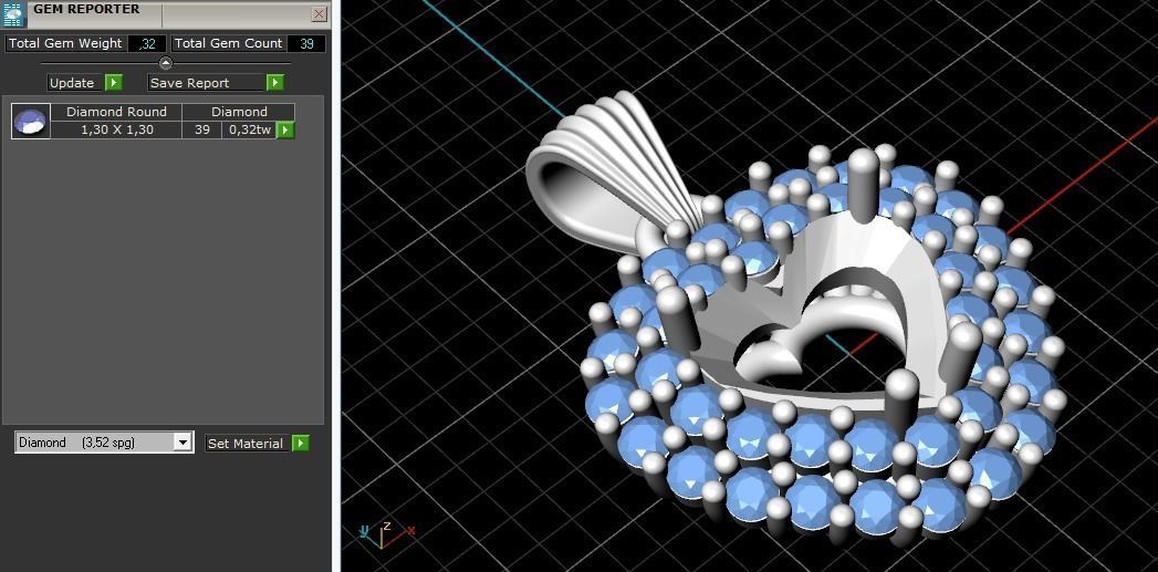 Pendant with heart stone Model 2640 3D print model_9