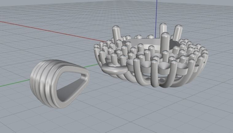 Pendant with heart stone Model 2640 3D print model_5