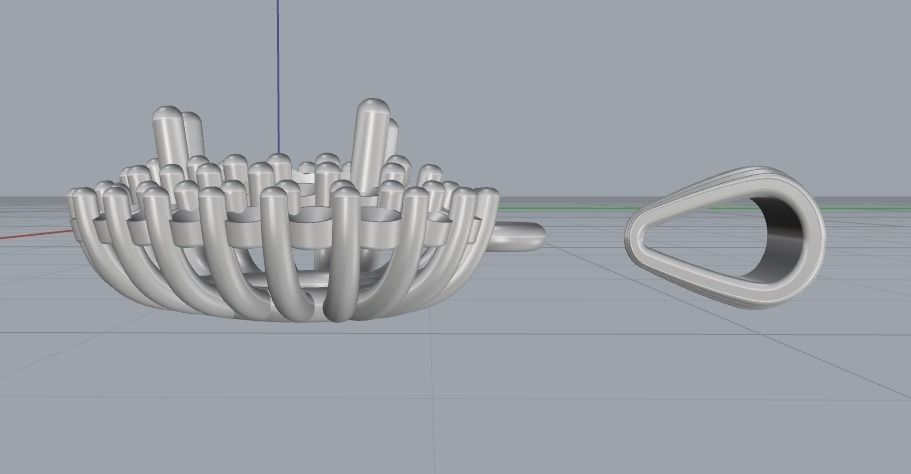 Pendant with heart stone Model 2640 3D print model_2