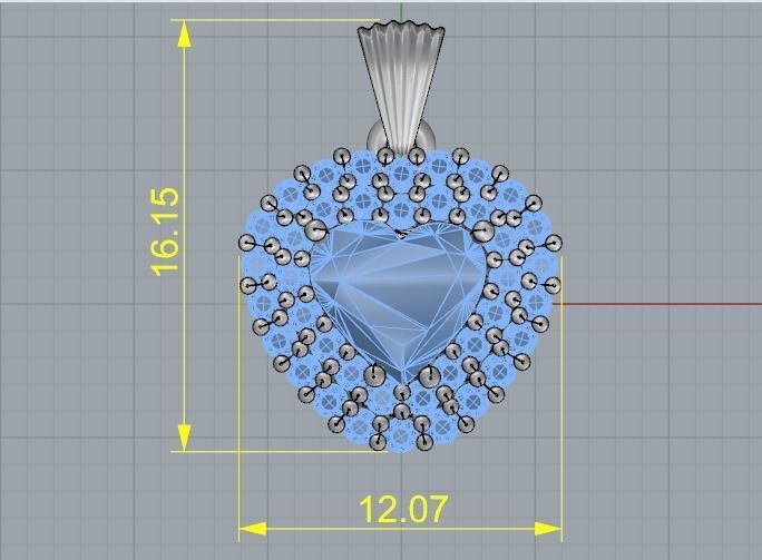 Pendant with heart stone Model 2640 3D print model_6