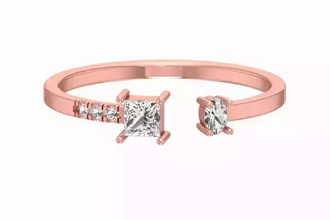 Solitaire Women Light Weight Oval Princess stone Band Ring