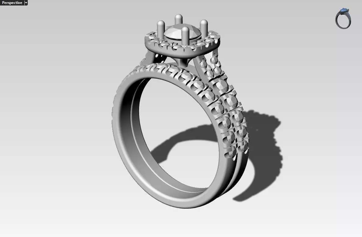 twin wedding ring  3D print model_0