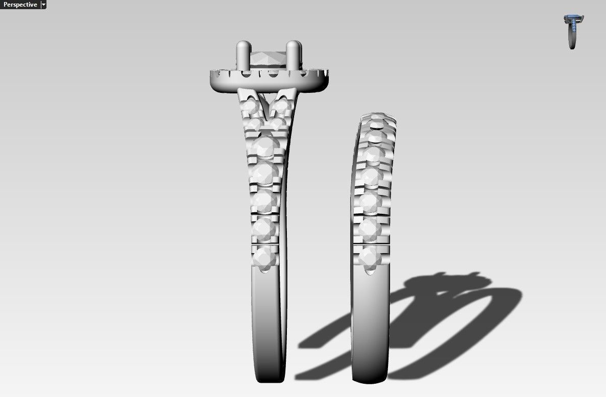 twin wedding ring  3D print model_4