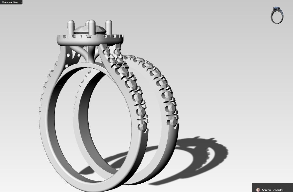 twin wedding ring  3D print model_5