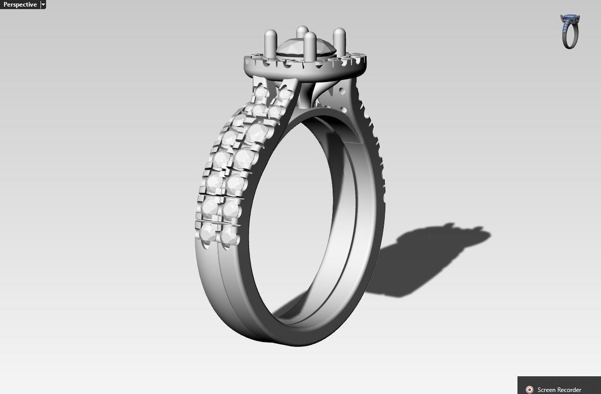 twin wedding ring  3D print model_1